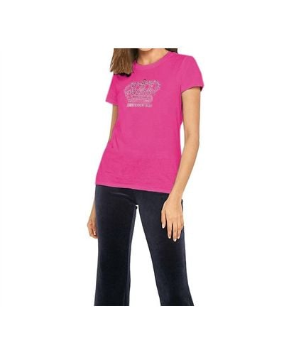 Juicy Couture Jeweled Crown Short Sleeve T-shirt - Pink