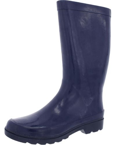 Sugar Raffle Waterproof Tall Rain Boots - Blue