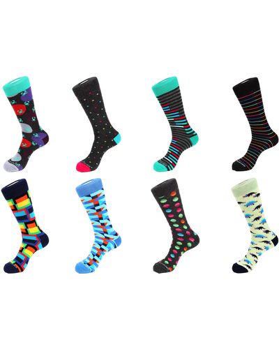 Unsimply Stitched 8 Pair Combo Pack Socks - Black