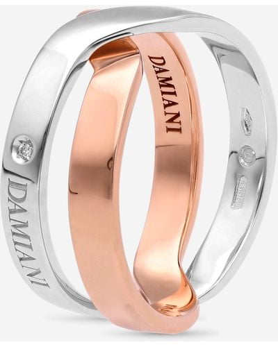 Damiani 18kand Rose Gold Band Ring - Pink