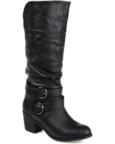 Journee Collection Wide Width Wide Calf Late Boot - Black