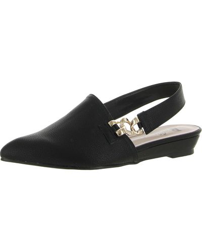 Bellini Fret Ankle Strap Pointed Toe Wedge Sandals - Black