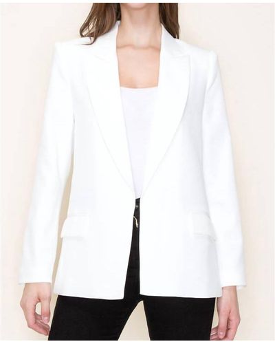 Staccato Collared Long Sleeve Blazer - White