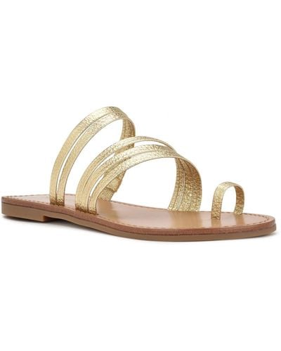 Nine West Wncins3 Faux Leather Slip On Strappy Sandals - Metallic