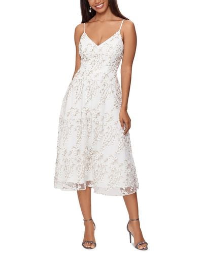 Xscape Lace Midi Dress - White