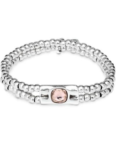 Uno De 50 Bossy Bracelet In Silver/pink - Metallic