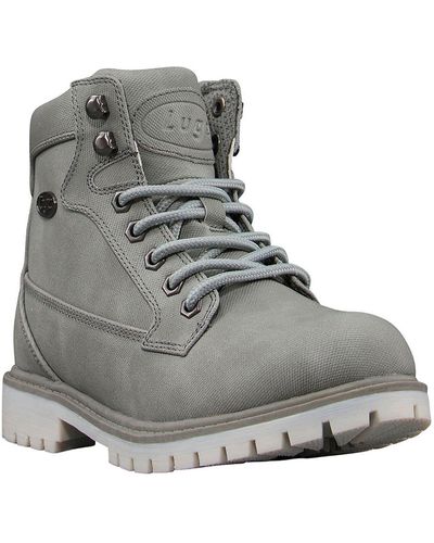 Lugz Mantle Faux Suede Lace-up Ankle Boots - Gray