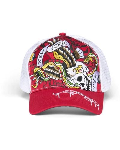 Ed Hardy Embroide Ntc Eagle Hat - Red