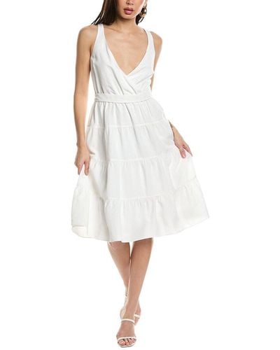 Amanda Uprichard Cortland Linen Midi Dress - White