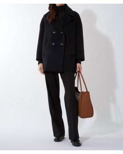 Cinzia Rocca Circle Sustainable Wool And Cashmere Peacoat - Black