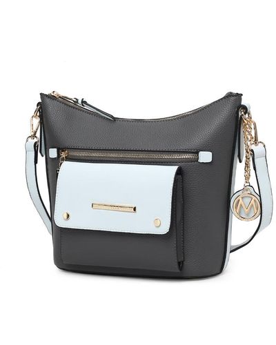 MKF Collection by Mia K Serenity Color Block Vegan Leather Crossbody Bag By Mia K - Gray