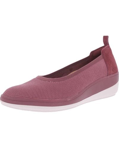 Vionic Jacey Knit Suede Trim Slip On Loafers - Pink