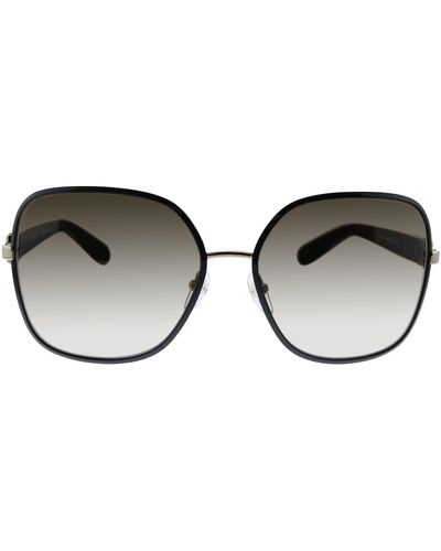 Ferragamo Salvatore Sf150s 733 Rectangle Sunglasses - Black