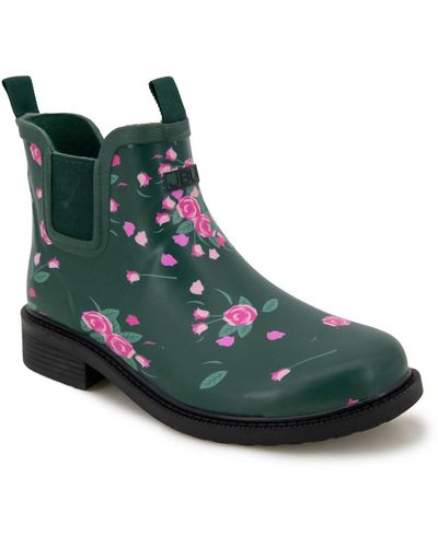 Jambu Chelsea Floral Rain Boots - Green