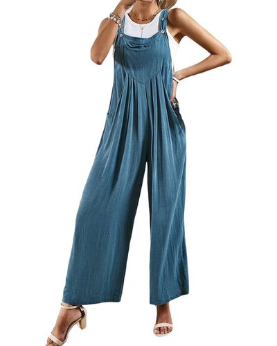 DELI S Deli.s Linen-blend Jumpsuit - Blue