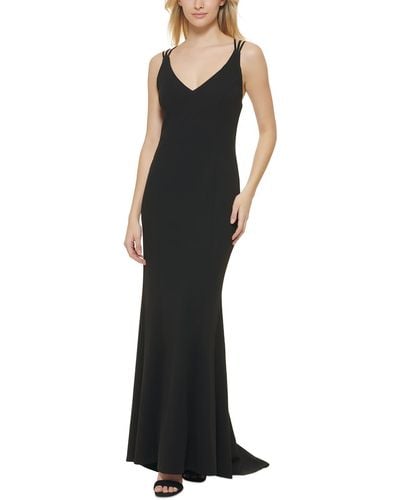 Calvin Klein Knit V-neck Evening Dress - Black
