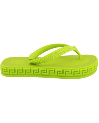 Versace Greca Thong Sandals - Green