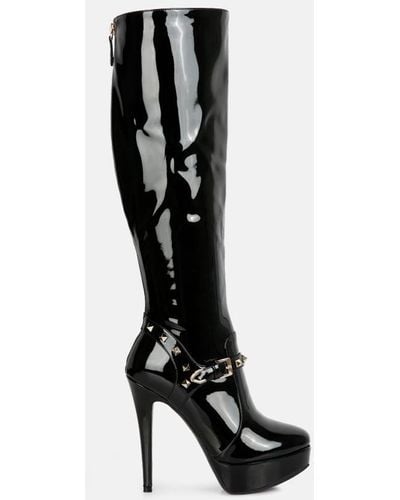 LONDON RAG Daphne Stiletto Heeled Mid Calf Boots - Black
