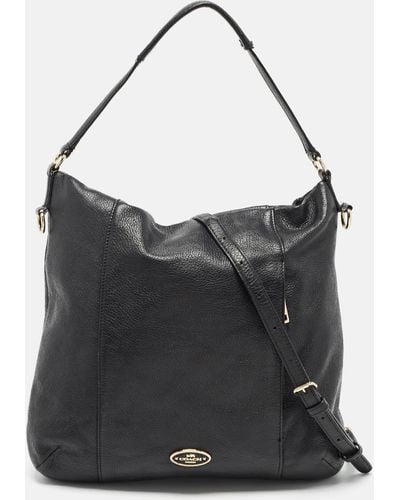 COACH Leather Scout Hobo - Black