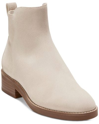 Cole Haan River Chelsea Suede Round Toe Ankle Boots - Natural