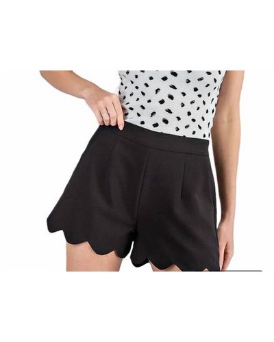 Eesome Helena High Waisted Scalloped Shorts - Black