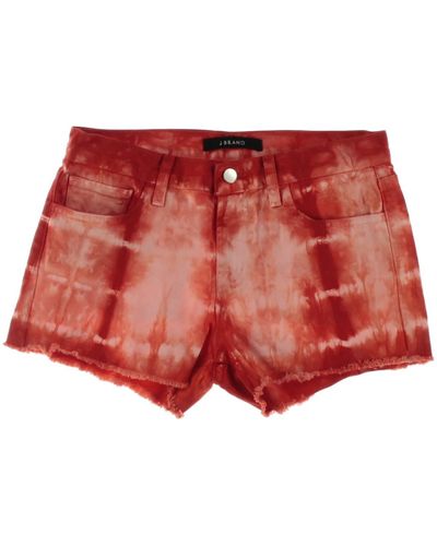 J Brand Denim Tie-dye Cutoff Shorts - Red