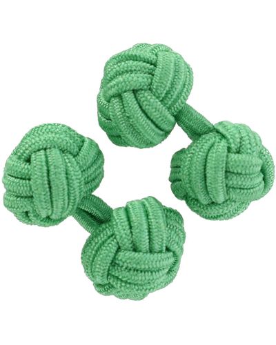 CrookhornDavis Silk Knot Cufflink Set - Green
