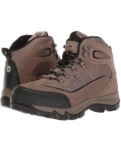 Hi-Tec Skamania Mid Waterproof Hiking Boot - Wide Width In Smokey Brown/olive/snow