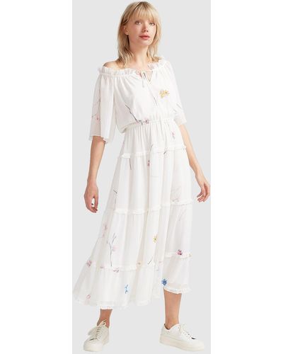 Belle & Bloom La Femme Tiered Maxi Dress - White