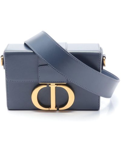 Dior 30 Montaigne Micro Box Bag Shoulder Bag Leather Gray - Blue