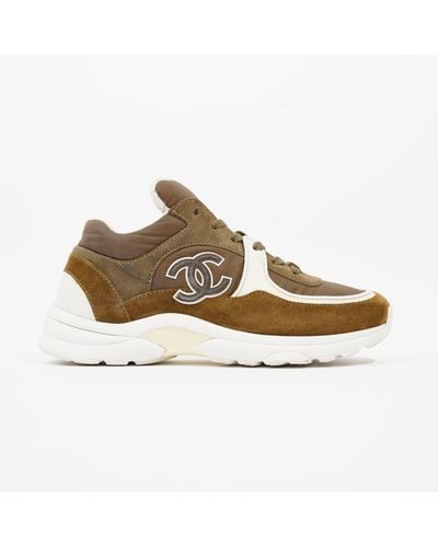 Chanel Cc Logo Sneakers /suede - Brown