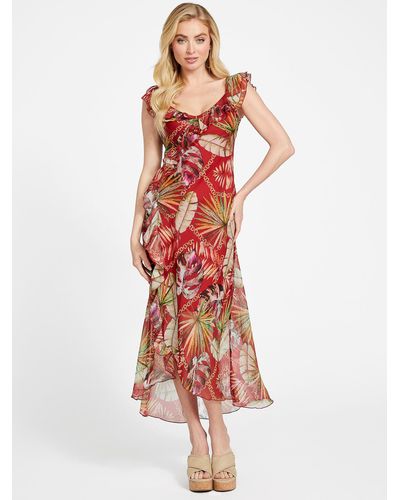 Guess Factory Eco Xena Printed Maxi Dress - Red