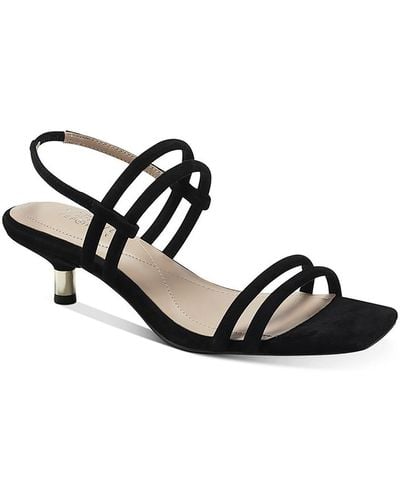 Alfani Paulina Open-toed Ankle Strap Kitten Heels - Black