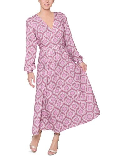 Rachel Roy Surplice Long Maxi Dress - Pink