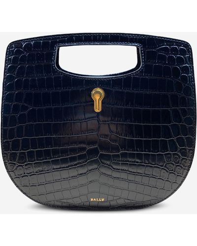 Bally Caya Leather Top Handle Bag 6232624 - Blue