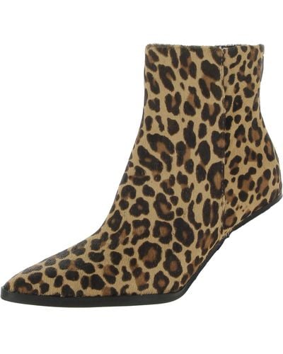 Dolce Vita Issa Calf Hair Pointed Toe Ankle Boots - Brown