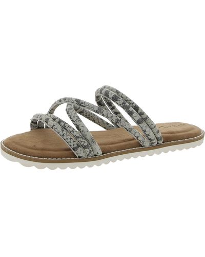 Diba True Cedar Cove Leather Strappy Slide Sandals - Metallic