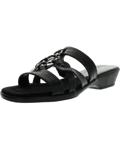 Easy Street Torrid Textured Slip On Slide Sandals - Black