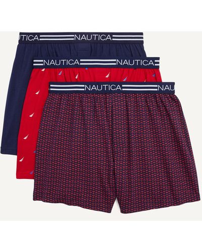 Nautica Solid Knit Boxers - Red