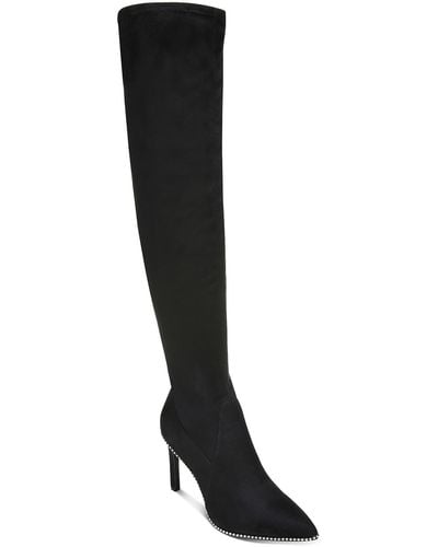 BarIII Milliee Faux Suede Tall Knee-high Boots - Black