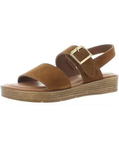 Bella Vita Tay Italy Leather Padded Insole Wedge Sandals - Brown