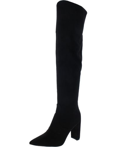 Nine West Daser Faux Suede Tall Thigh-high Boots - Black