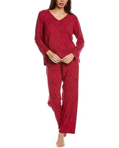 Donna Karan 2pc Top & Pant Set - Red