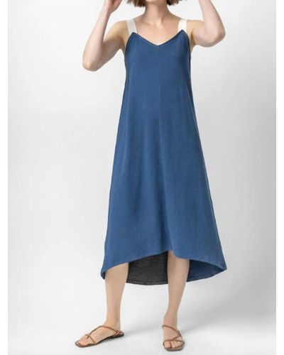 Lilla P Contrast Strap Tank Dress - Blue