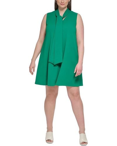 Calvin Klein Plus Party Short Shift Dress - Green