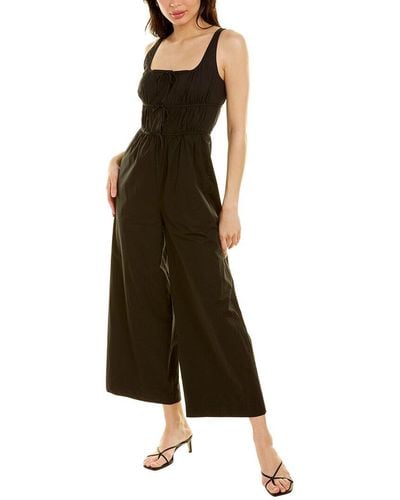 Rebecca Taylor Poplin Silk-trim Jumpsuit - Black