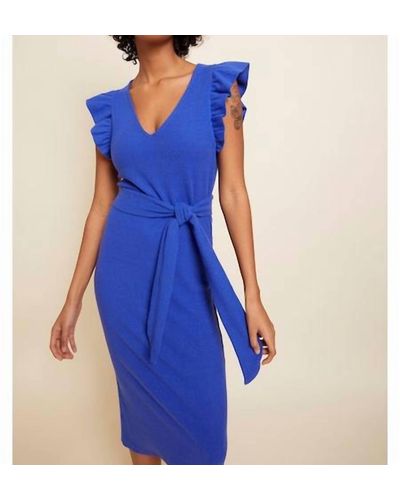 Nation Ltd Oriana Ruffled Sash Dress - Blue