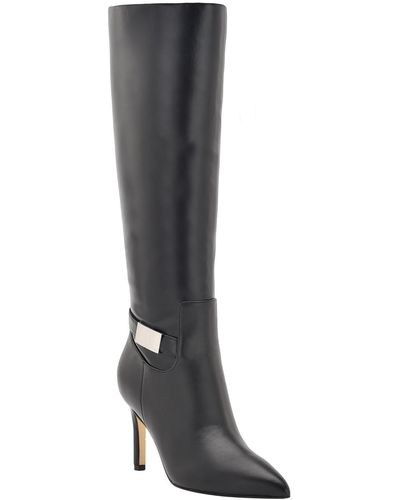 Calvin Klein Kcjeora Faux Leather Tall Knee-high Boots - Black
