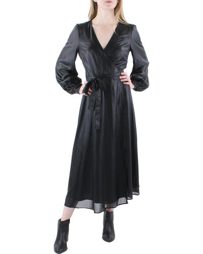 Polo Ralph Lauren Shimmer Long Wrap Dress - Black