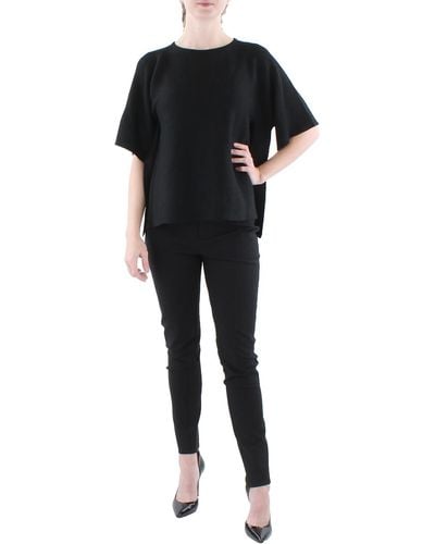 Philosophy Ribbed Open Side Tunic Top - Black